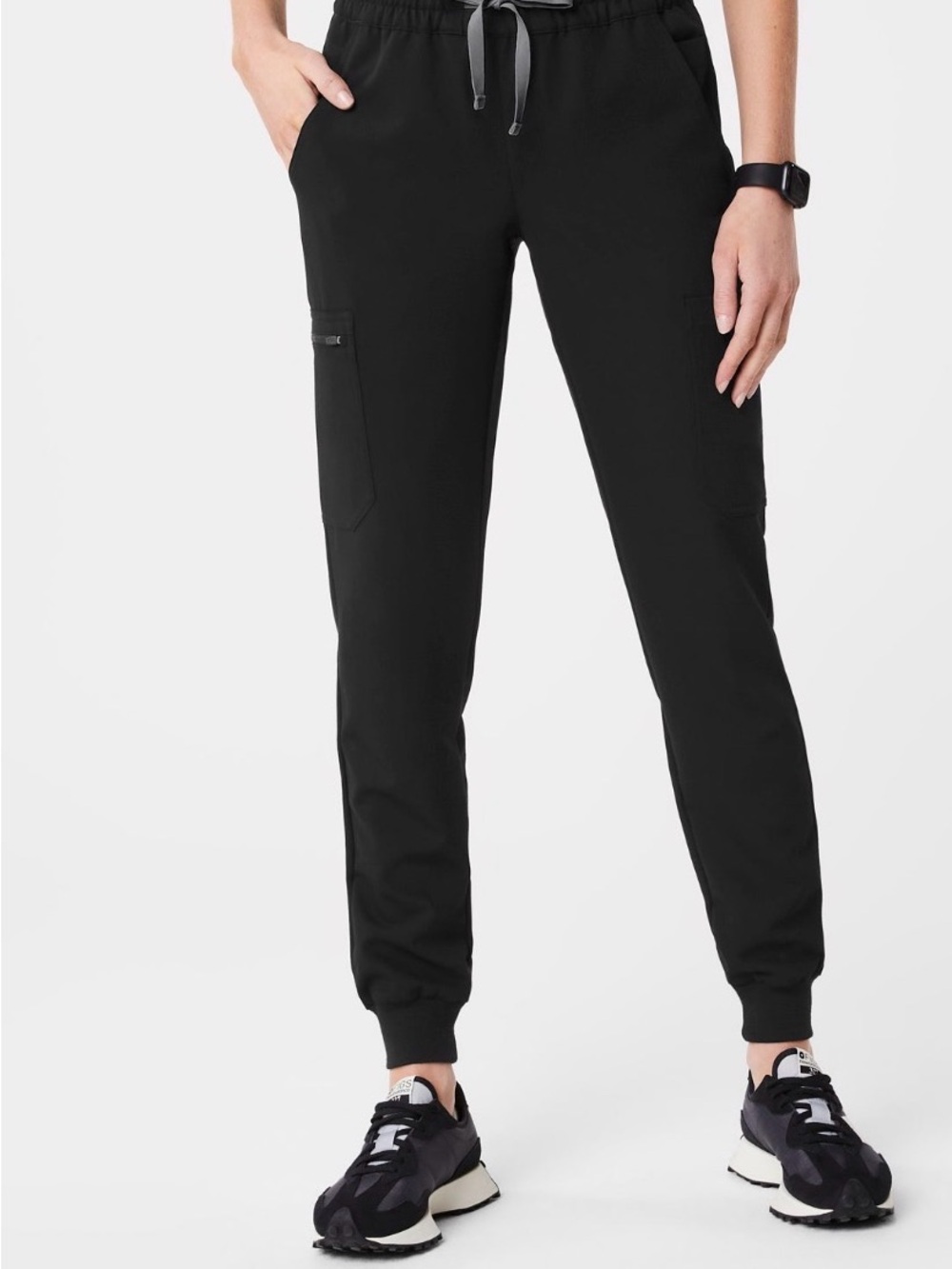 Figs Black Zamora Jogger Scrub Pants with Drawstring size S/P